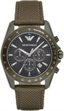 Emporio Armani Sigma Chronograph Gray Dial Green Nylon Strap Watch for Men - AR6130 Authentic Buy Shop Now
