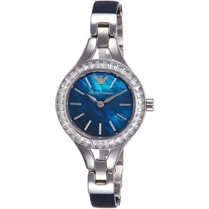 Emporio Armani Chiara Blue Dial Blue Leather Strap Watch for Women - AR7330 Authentic Buy Shop Now