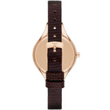Emporio Armani Chiara Silver Dial Brown Leather Strap Watch for Women - AR7431 Authentic Buy Shop Now