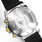 Emporio Armani Sigma Chronograph lack Dial Black Rubber Strap Watch For Men - AR80003 Authentic Buy Shop Now