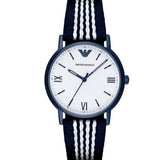 Emporio Armani Kappa Dress White Dial Two Tone NATO Strap Watch For Men - AR80005 Authentic Buy Shop Now