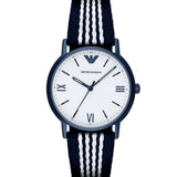 Emporio Armani Kappa Analog White Dial Two Tone Nylon Strap Watch For Men - AR80004 Authentic Buy Shop Now