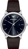 Emporio Armani Kappa Quartz Black Dial Brown Leather Strap Watch For Men - AR80008 Authentic Buy Shop Now
