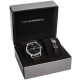 Emporio Armani Kappa Quartz Black Dial Brown Leather Strap Watch For Men - AR80008 Authentic Buy Shop Now