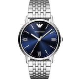 Emporio Armani Kappa Quartz Blue Dial Silver Steel Strap Watch For Men - AR80010 Authentic Buy Shop Now