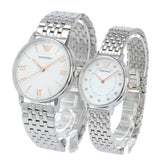 Emporio Armani Kappa Quartz White Dial Silver Steel Strap Watch For Men - AR80014 Authentic Buy Shop Now