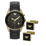 Emporio Armani Sportivo Quartz Black Dial Black Steel Strap Watch For Men - AR8023 Authentic Buy Shop Now
