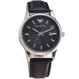 Emporio Armani Renato Analog Black Dial Black Leather Strap Watch For Men - AR8035 Authentic Buy Shop Now