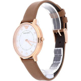 Emporio Armani Classic Analog Silver Dial Brown Leather Strap Watch For Women - AR8040 Authentic Buy Shop Now
