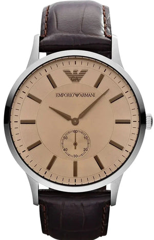 Emporio Armani Kappa Classic Brown Dial Brown Leather Strap Watch For Men - AR9106 Authentic Buy Shop Now