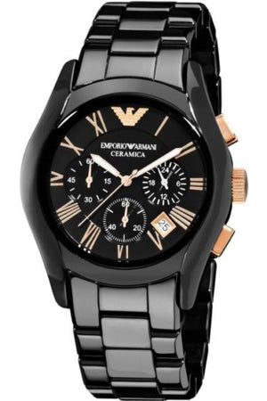 Emporio Armani Chronograph Black Ceramic Stainless Steel Dial Watch For Women - AR1411 Authentic Buy Shop Now