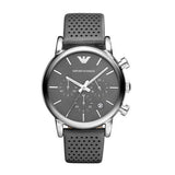 Emporio Armani Luigi Chronograph Quartz Grey Dial Grey Leather Strap Watch For Men - AR1735 Authentic Buy Shop Now
