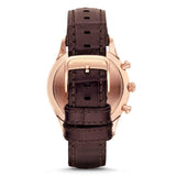 Emporio Armani Classic Chronograph Burgundy Dial Brown Leather Strap Watch For Men - AR1890 Authentic Buy Shop Now