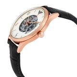 Emporio Armani Meccanico White Skeleton Dial Black Leather Strap Watch For Men - AR1924 Authentic Buy Shop Now