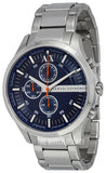 Armani Exchange Hampton Chronograph Blue Dial Silver Steel Strap Watch For Men - AX2155 Authentic Buy Shop Now