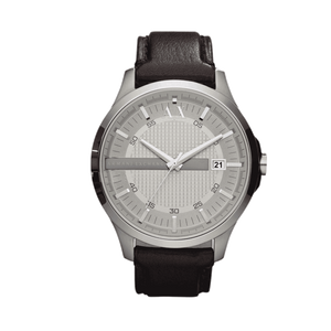 Armani Exchange Whitman Silver Dial Brown Leather Strap Watch For Men - AX2100 Authentic Buy Shop Now