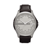 Armani Exchange Whitman Silver Dial Brown Leather Strap Watch For Men - AX2100 Authentic Buy Shop Now