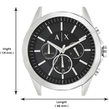 Armani Exchange Drexler Chronograph Black Dial Silver Steel Strap Watch for Men - AX2600 Authentic Buy Shop Now