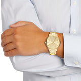 Armani Exchange Cayde Analog Gold Dial Gold Steel Strap Watch For Men - AX2707 Authentic Buy Shop Now