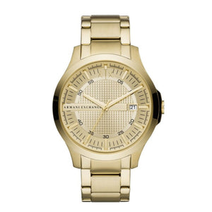 Armani Exchange Hampton Chronograph Gold Dial Gold Steel Strap Watch For Men - AX2415 Authentic Buy Shop Now