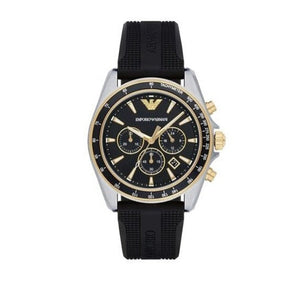 Emporio Armani Sigma Chronograph lack Dial Black Rubber Strap Watch For Men - AR80003 Authentic Buy Shop Now