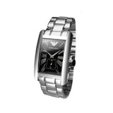 Emporio Armani Classic Black Dial Silver Stainless Steel Strap Watch For Men - AR0156 Authentic Buy Shop Now