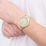 Armani Exchange Hampton Chronograph Gold Dial Gold Steel Strap Watch For Men - AX2415 Authentic Buy Shop Now