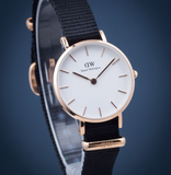 Daniel Wellington Classic Petite Cornwall White Dial Black NATO Strap Watch For Women - DW00100251 Authentic Buy Shop Now