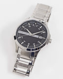 Armani Exchange Hampton Chronograph Black Dial Silver Steel Strap Watch For Men - AX2103 Authentic Buy Shop Now
