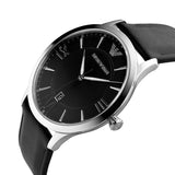 Emporio Armani Giovanni Analog Black Dial Black Leather Strap Watch For Men - AR11210 Authentic Buy Shop Now