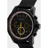 Armani Exchange Outerbanks Chronograph Black Dial Black Silicone Strap Watch For Men - AX1343 Authentic Buy Shop Now