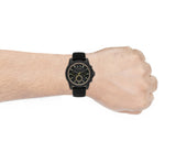 Armani Exchange Outerbanks Chronograph Black Dial Black Silicone Strap Watch For Men - AX1343 Authentic Buy Shop Now