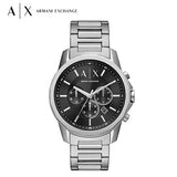 Armani Exchange Banks Chronograph Black Dial Silver Steel Strap Watch For Men - AX1720 Authentic Buy Shop Now