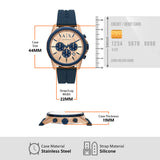 Armani Exchange Hampton Chronograph Rose Gold Dial Blue Silicone Strap Watch For Men - AX1730 Authentic Buy Shop Now