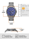 Armani Exchange Banks Chronograph Blue Dial Grey Steel Strap Watch For Men - AX1731 Authentic Buy Shop Now