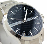 Armani Exchange Hampton Chronograph Black Dial Silver Steel Strap Watch For Men - AX2103 Authentic Buy Shop Now