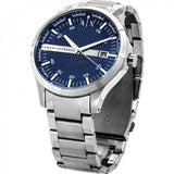 Armani Exchange Hampton Chronograph Blue Dial Silver Steel Strap Watch For Men - AX2132 Authentic Buy Shop Now