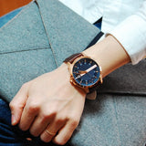 Armani Exchange Hampton Chronograph Blue Dial Brown Leather Strap Watch For Men - AX2172 Authentic Buy Shop Now