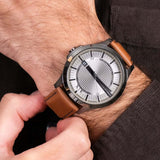 Armani Exchange Hampton Chronograph Grey Dial Brown Leather Strap Watch For Men - AX2414 Authentic Buy Shop Now