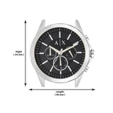 Armani Exchange Drexler Chronograph Black Dial Silver Steel Strap Watch for Men - AX2600 Authentic Buy Shop Now