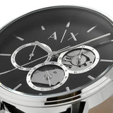 Armani Exchange Cayde Chronograph Black Dial Black Leather Strap Watch for Men - AX2745 Authentic Buy Shop Now