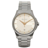 Gucci G Timeless Silver Dial Silver Steel Strap Unisex Watch - YA126442 Authentic Buy Shop Now