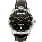 Breitling Premier Automatic 40mm Day & Date Black Dial Black Leather Strap Mens Watch - A45340241B1P2 Authentic Buy Shop Now
