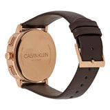 Calvin Klein Posh Chronograph White Dial Brown Leather Strap Watch for Men - K8Q376G6 Authentic Buy Shop Now