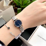 Emporio Armani Gianni T Bar Quartz Blue Dial Two Tone Steel Strap Watch For Women - AR11222 Authentic Buy Shop Now