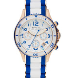 Marc Jacobs Rock Chronograph White Dial Two Tone Silicone Strap Watch for Women - MBM2594 Authentic Buy Shop Now
