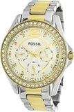 Fossil Riley White Dial Two Tone Steel Strap Watch for Women - ES3204 Authentic Buy Shop Now