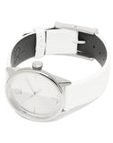 Calvin Klein Accent White Dial White Leather Strap Watch for Women - K2Y2Y1K6 Authentic Buy Shop Now