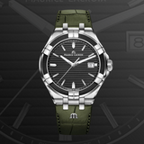 Maurice Lacroix Aikon Quartz Black Dial Green Crocodile Leather Strap Watch for Men - AI1008-PVB21-330-1 Authentic Buy Shop Now