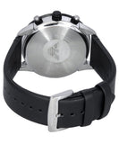 Emporio Armani Mario Chronograph Blue Dial Black Leather Strap Watch For Men - AR11522 Authentic Buy Shop Now